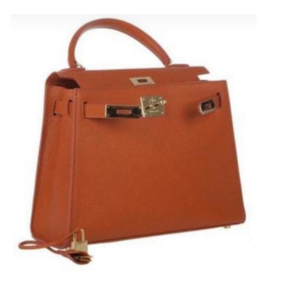 Rare orange clemence with gold hardware Teddy Blake Buti eva kelly bag - Picture 2 of 10